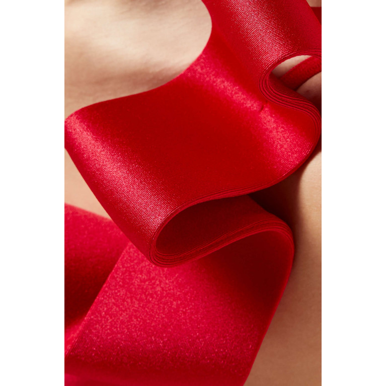 Nicole Bakti - Ribbon One-Shoulder Gown