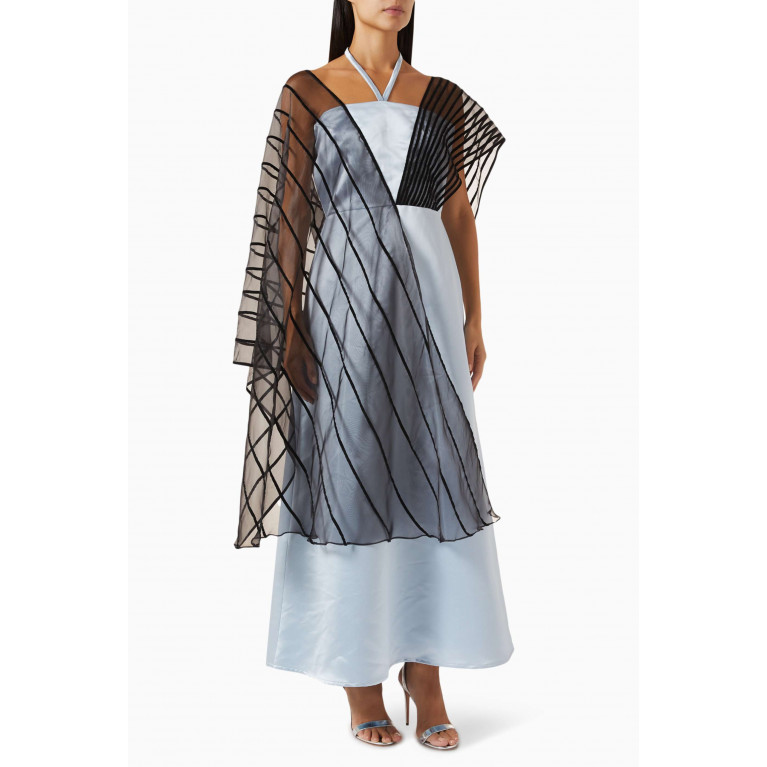 Alize - Halterneck Maxi Dress in Stretch-satin