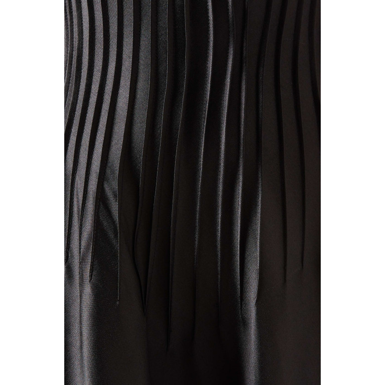 Alize - Pintuck Maxi Dress in Satin Black