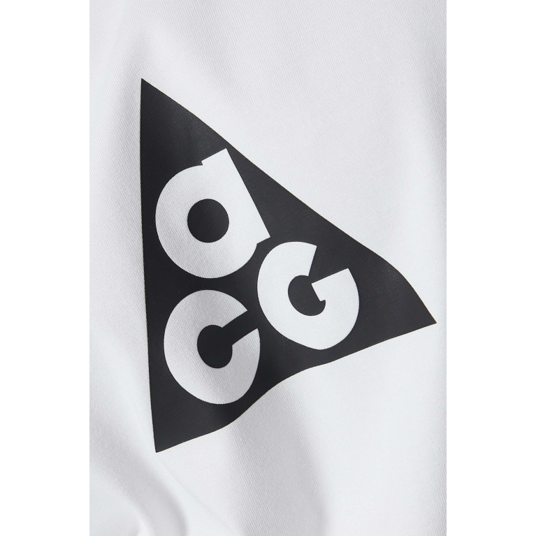 Nike - ACG Logo Print T-shirt in Nylon Blend White