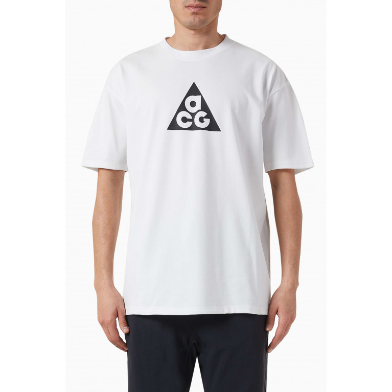 Nike - ACG Logo Print T-shirt in Nylon Blend White