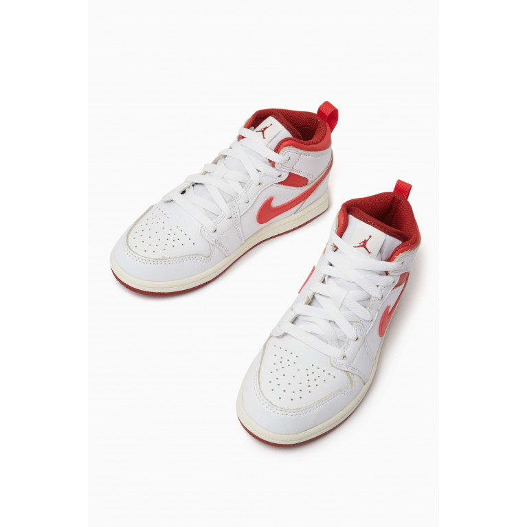 Nike - Kids Jordan 1 Mid SE Sneakers in Leather