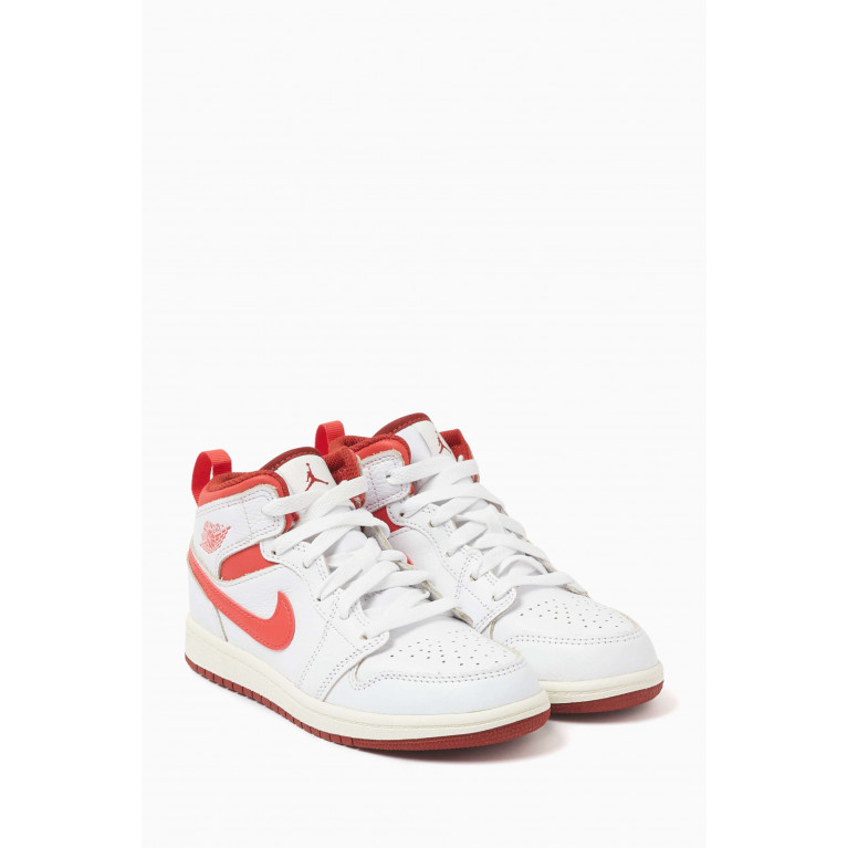 Nike - Kids Jordan 1 Mid SE Sneakers in Leather