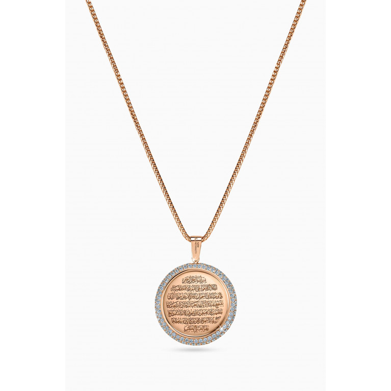 Jacob & Co. - Sharq Circular Allah Diamond Pendant Necklace in 18kt Rose Gold