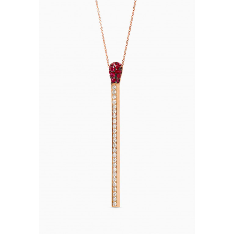 Jacob & Co. - Bigger Match Ruby & Diamond Pendant Necklace in 18kt Rose Gold