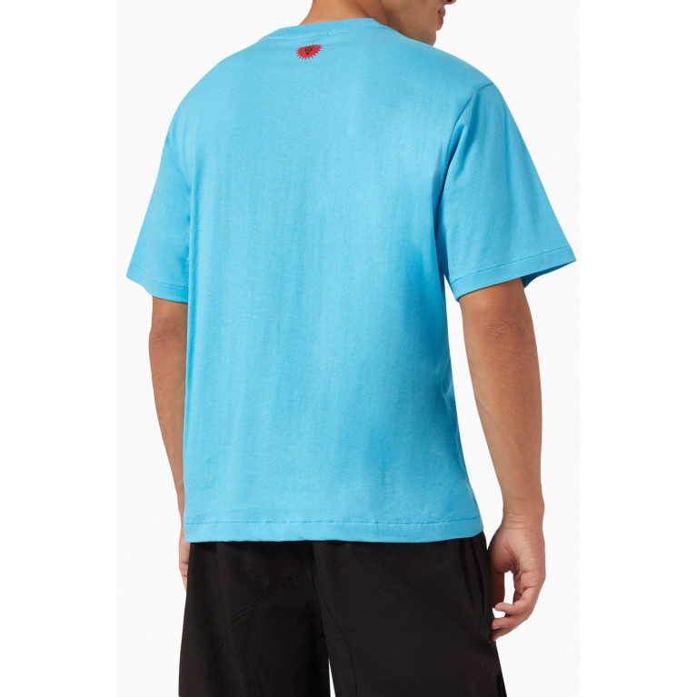 Ice Cream - Gothic College Logo T-shirt in Cotton Jersey Blue