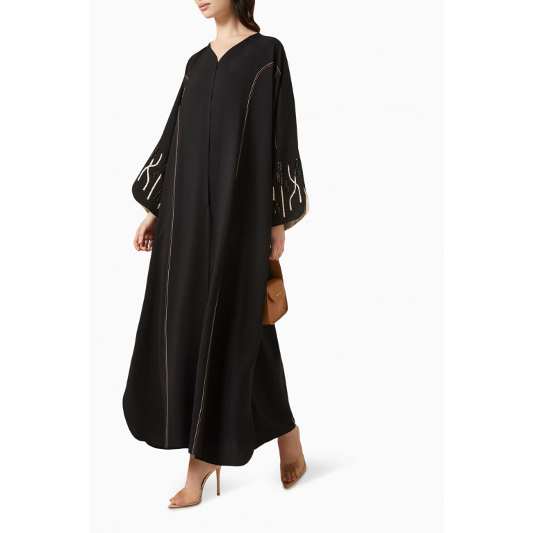 Rauaa Official - Thread-embroidered Abaya with Flap Sleeves