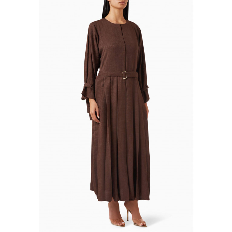 Rauaa Official - Pleated Abaya with Hamstring Black