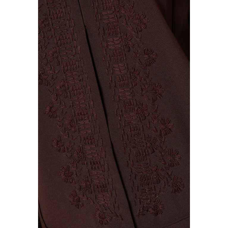 Rauaa Official - 3D Thread-embroidered Abaya Brown