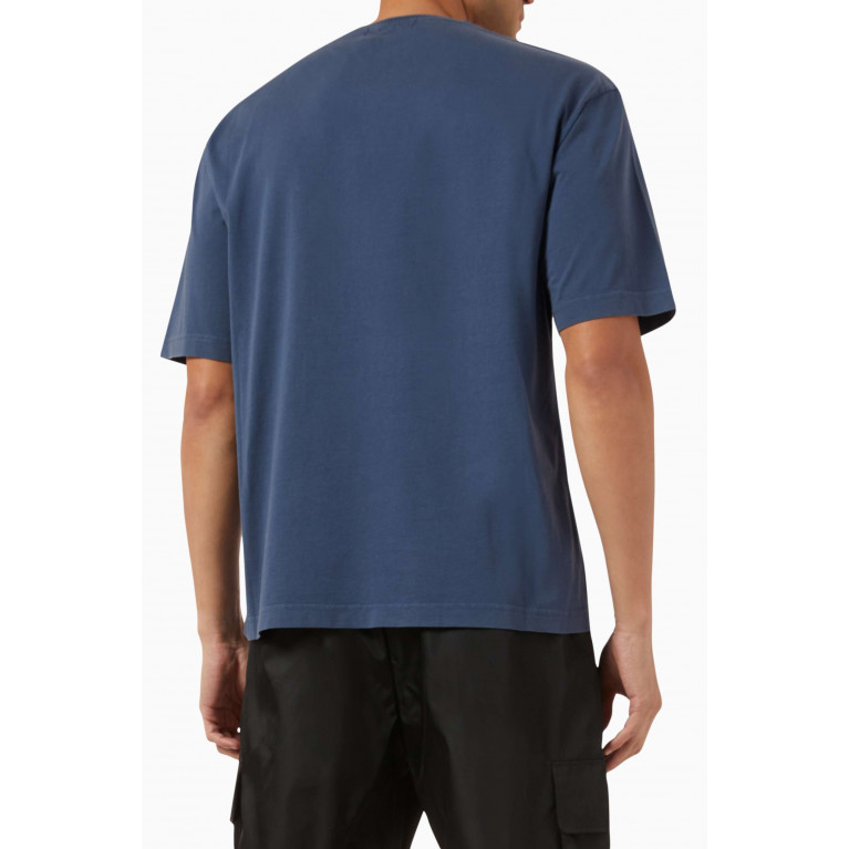 Ambush - Graphic Logo Print T-shirt in Organic Cotton Jersey Blue