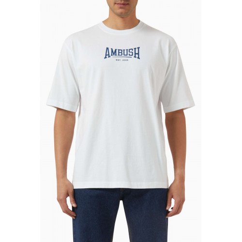 Ambush - Graphic Logo Print T-shirt in Organic Cotton Jersey White