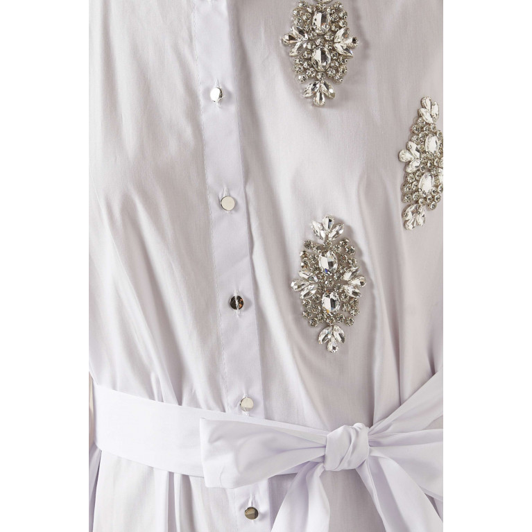 Serpil - Tie-up Shirt Midi Dress White