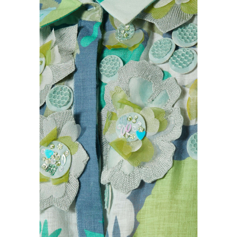 Kalico - Gardenia-A Printed Dress in Poly-linen