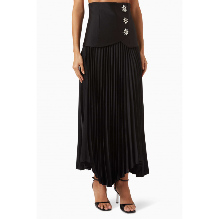 Serpil - Embellished Pleated Skirt Black