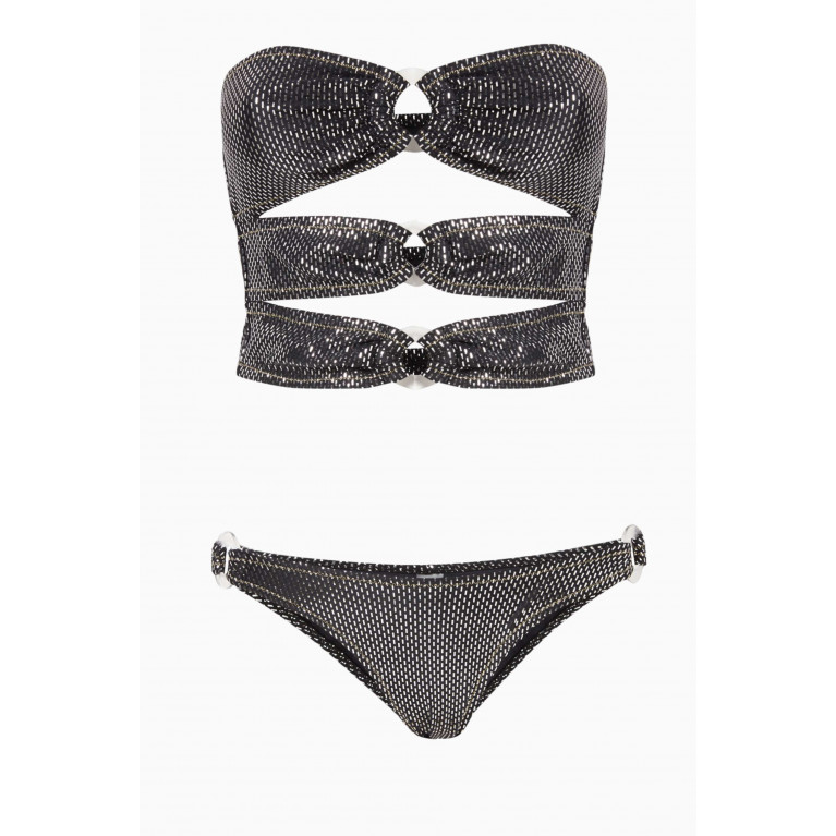Reina Olga - Cage Two-piece Bikini Set Black