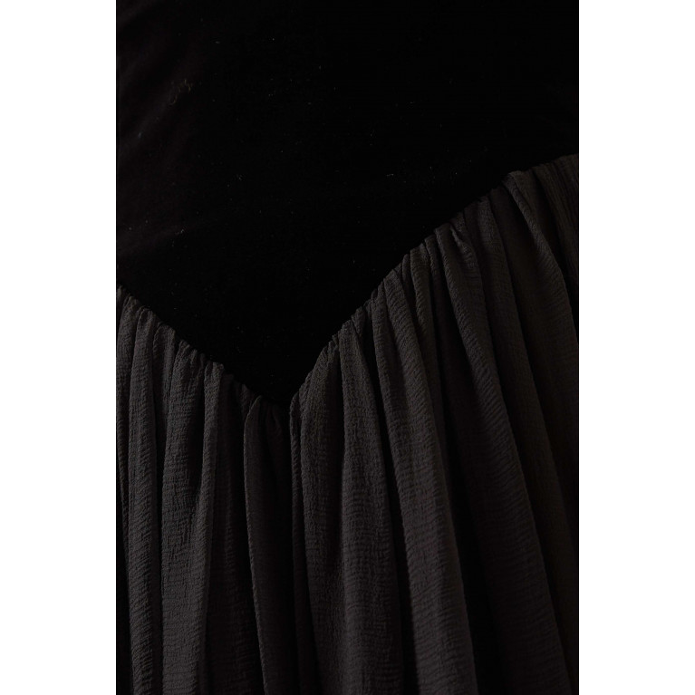 Chloé - Bi-material Evening Dress in Viscose & Silk Velvet