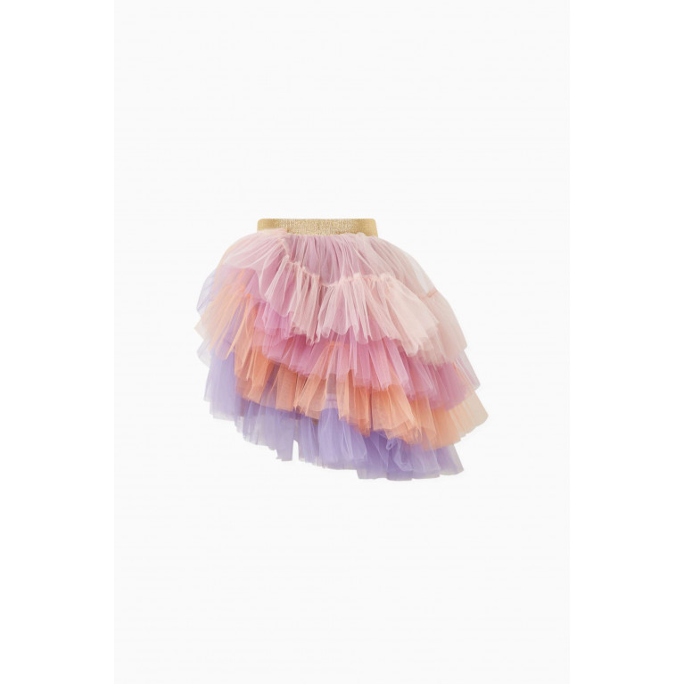 Raspberry Plum - Asymmetric Skirt in Tulle