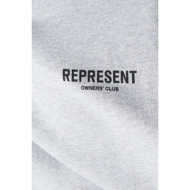 Represent - Owners Club Logo Hoodie in Loopback Jersey Grey
