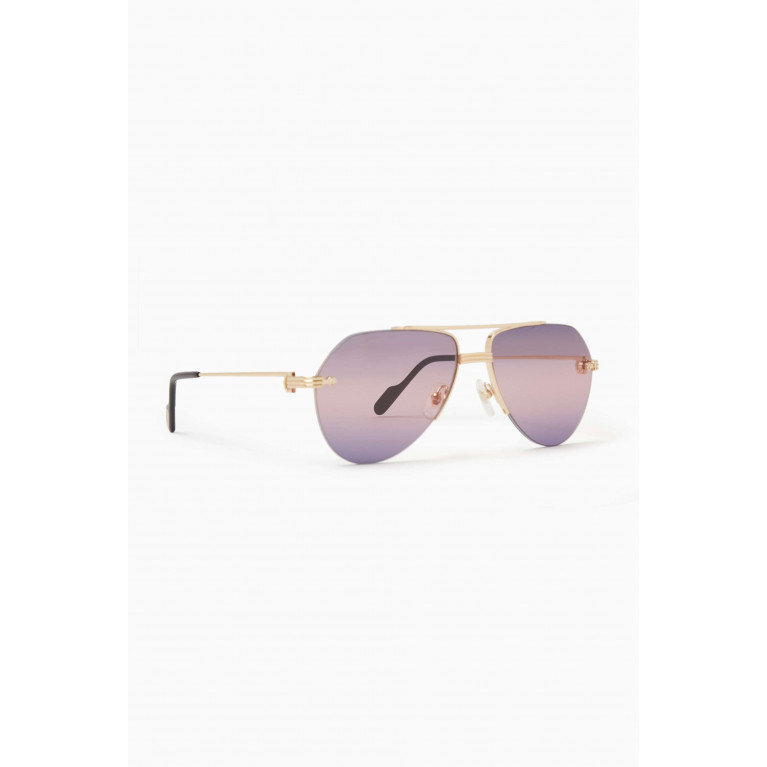Cartier - L Aviator Sunglasses in Metal