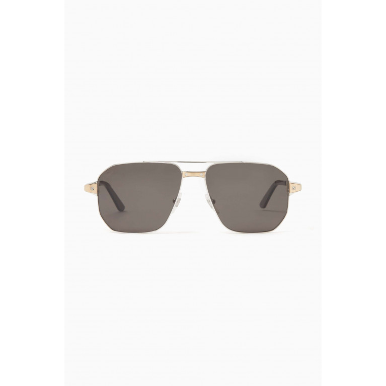 Cartier - XL Aviator Sunglasses in Metal