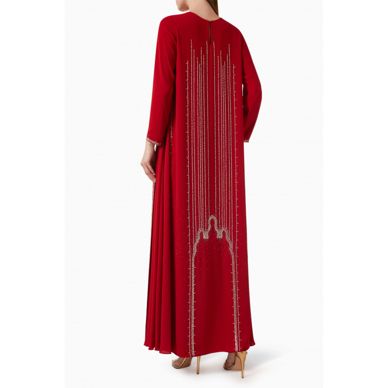 Amal Al Raisi - Embroidered Maxi Dress in Crepe Chiffon