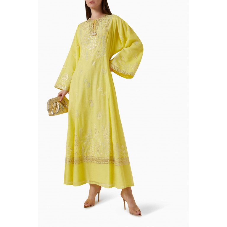 Anita Dongre - Embroidered Belted Kaftan in Chanderi Fabric