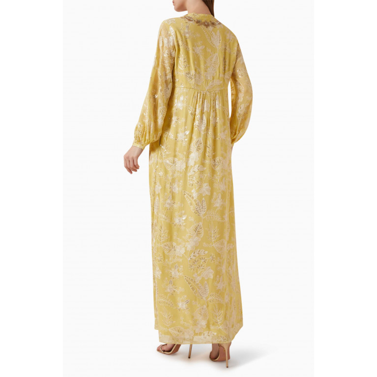 Anita Dongre - Floral-embroidered Kaftan in Georgette