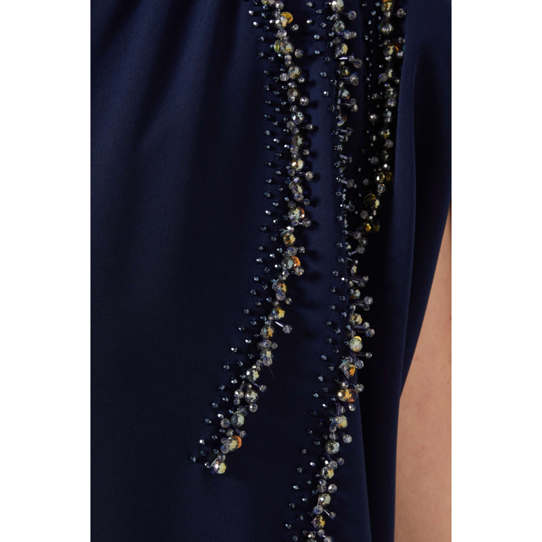 Ruya - 3D Bead-embellished Kaftan in Crepe Blue