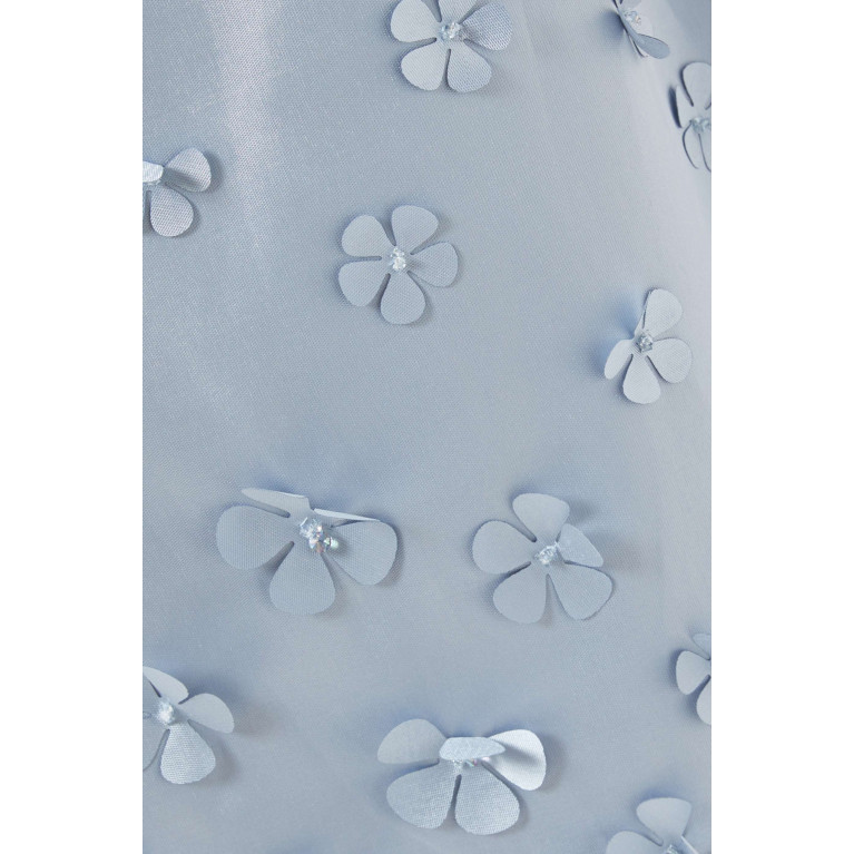 NASS - One-Shoulder Flower Maxi Dress in Mikado Blue