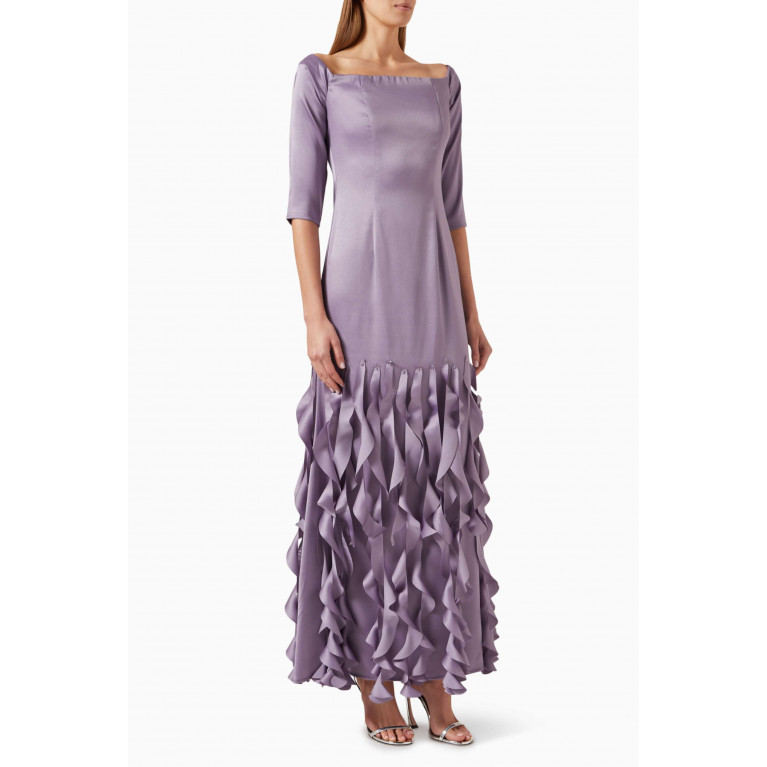 NASS - Tassel Maxi Dress in Candy Crepe Purple