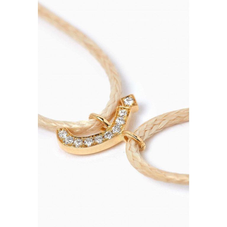 HIBA JABER - Diamond Arabic Initial Thread Bracelet - Letter "Z" in 18kt Yellow Gold Neutral