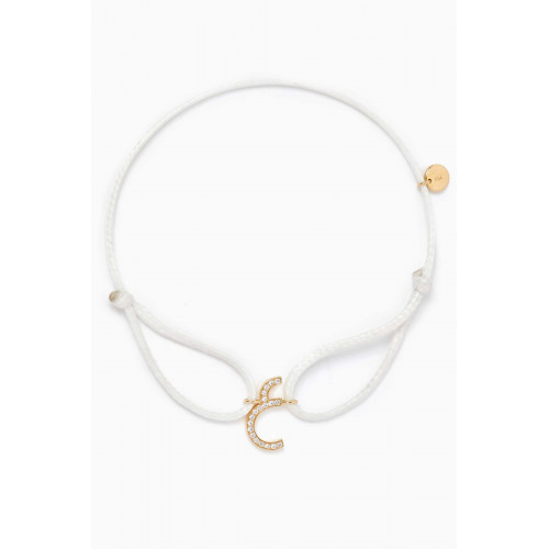HIBA JABER - Diamond Arabic Initial Thread Bracelet - Letter "3em" in 18kt Yellow Gold