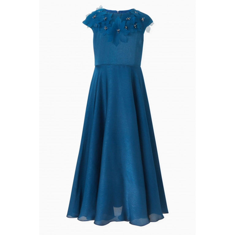 NASS - Embellished Cap-sleeve Dress Blue