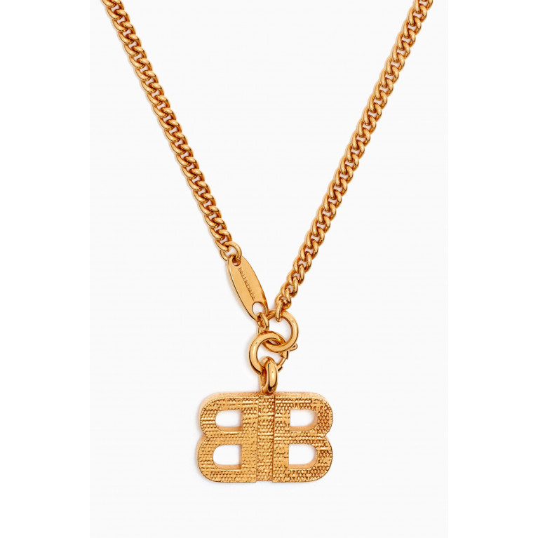 Balenciaga - BB Pendant Necklace in Brass