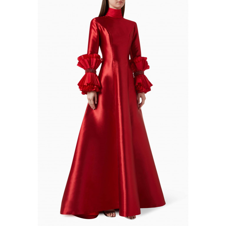 ILLUSTRELLA - Gilroy Crystal-embellished Dress in Mikado & Silk-taffeta