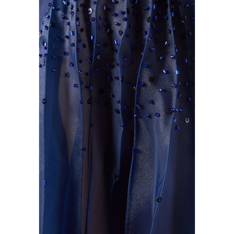 ILLUSTRELLA - Ashe Pleated-sleeve Maxi Dress in Mikado-organza