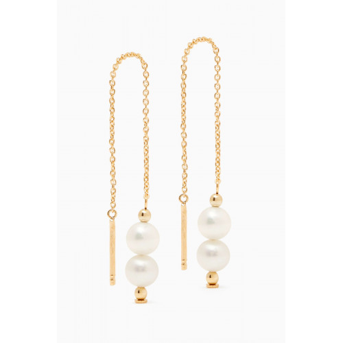 Damas - Kiku Pearl Drop Earrings in 18kt Gold