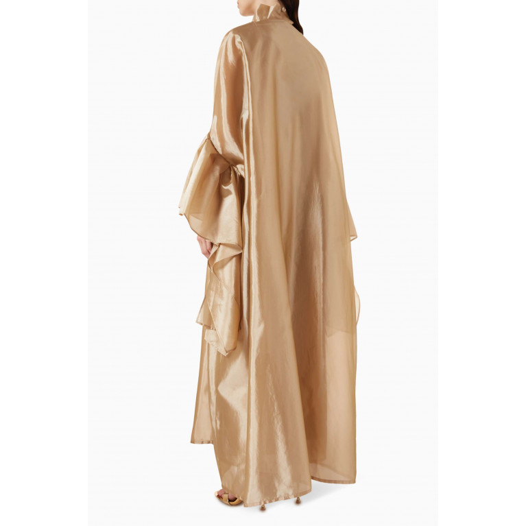 Roua AlMawally - Oversized-sleeves Maxi Dress in Silky Organza