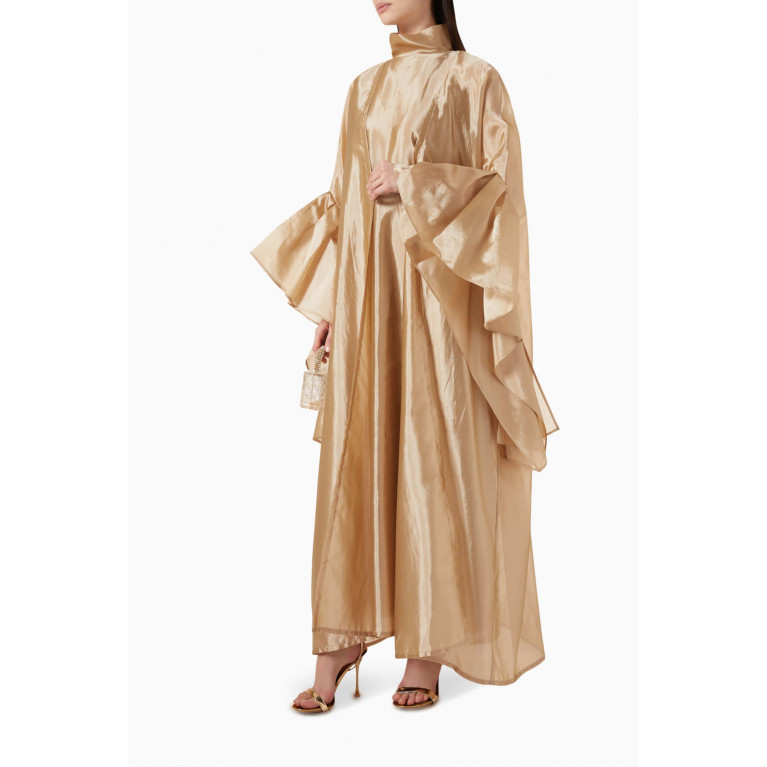 Roua AlMawally - Oversized-sleeves Maxi Dress in Silky Organza