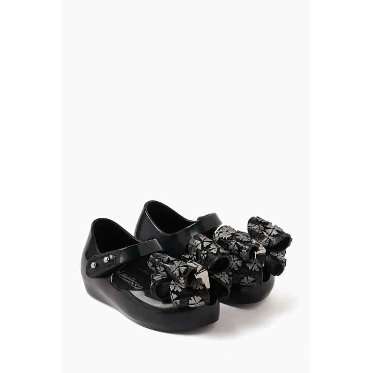 Mini Melissa - Bow Jelly Shoes in Melflex® PVC Black
