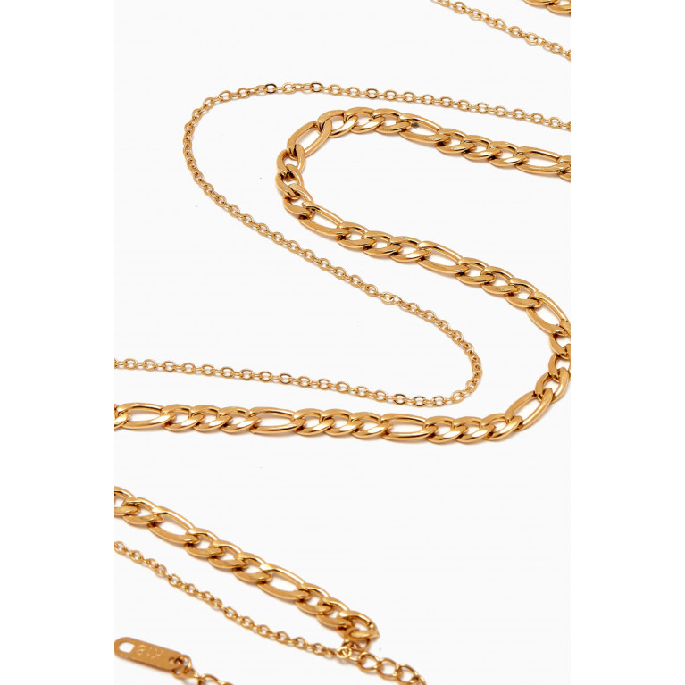 The Jewels Jar - Duo Layered Necklace in 18kt Gold-plated Stainless Steel
