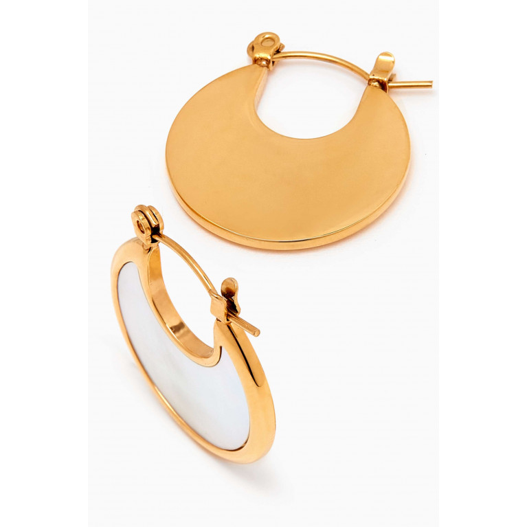 The Jewels Jar - Joana Pearl Hoop Earrings in 18kt Gold-plated Stainless Steel