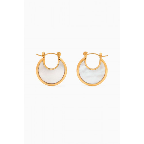 The Jewels Jar - Joana Pearl Hoop Earrings in 18kt Gold-plated Stainless Steel