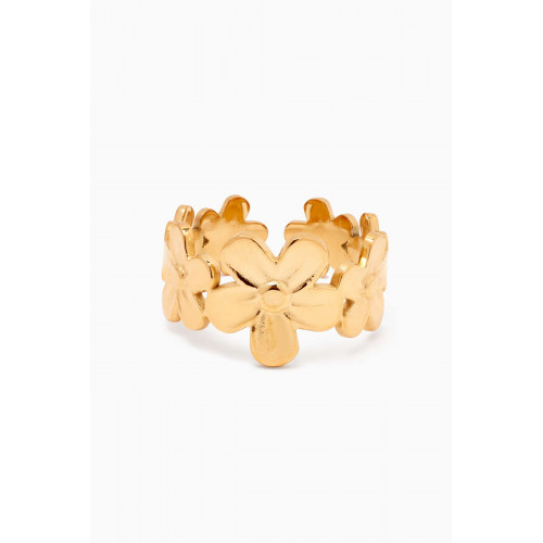 The Jewels Jar - Dainty Daisy Open Ring in 18k Gold-plated Stainless Steel