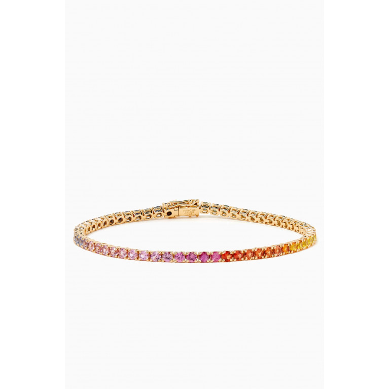 Fergus James - Rainbow Sapphire Tennis Bracelet in 18kt Gold