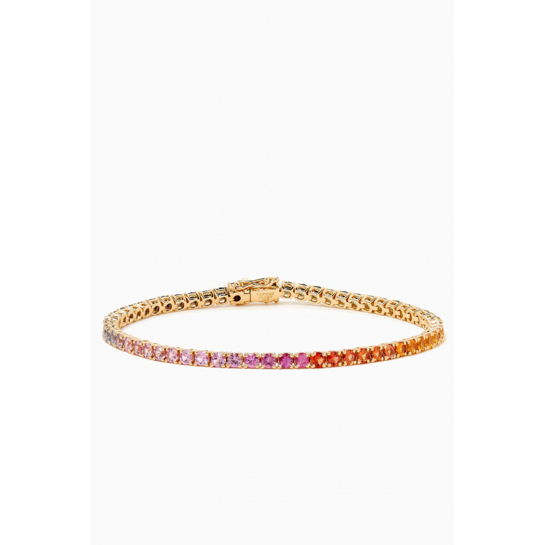 Fergus James - Rainbow Sapphire Tennis Bracelet in 18kt Gold