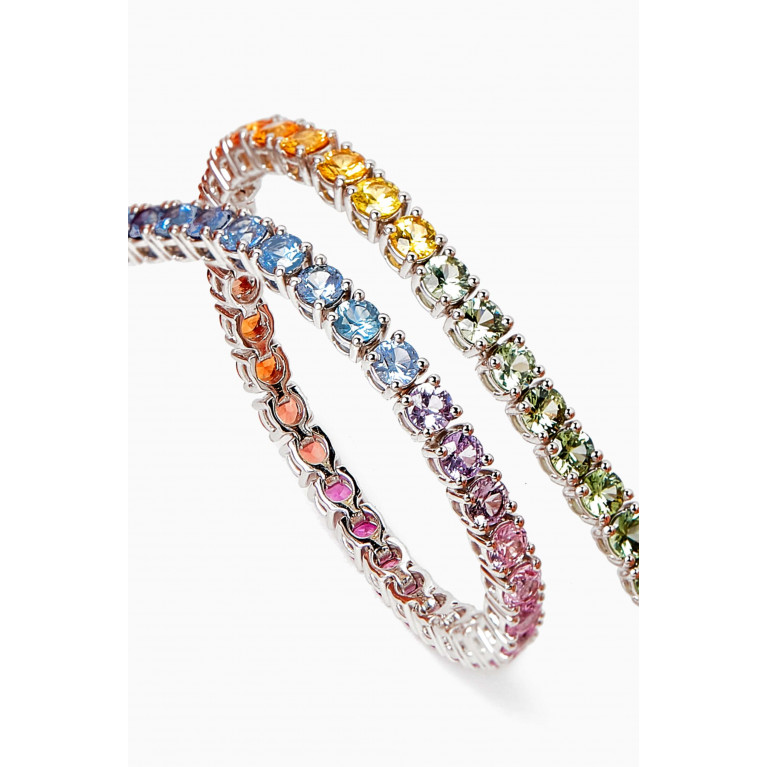 Fergus James - Rainbow Sapphire Tennis Bracelet in 18kt White Gold