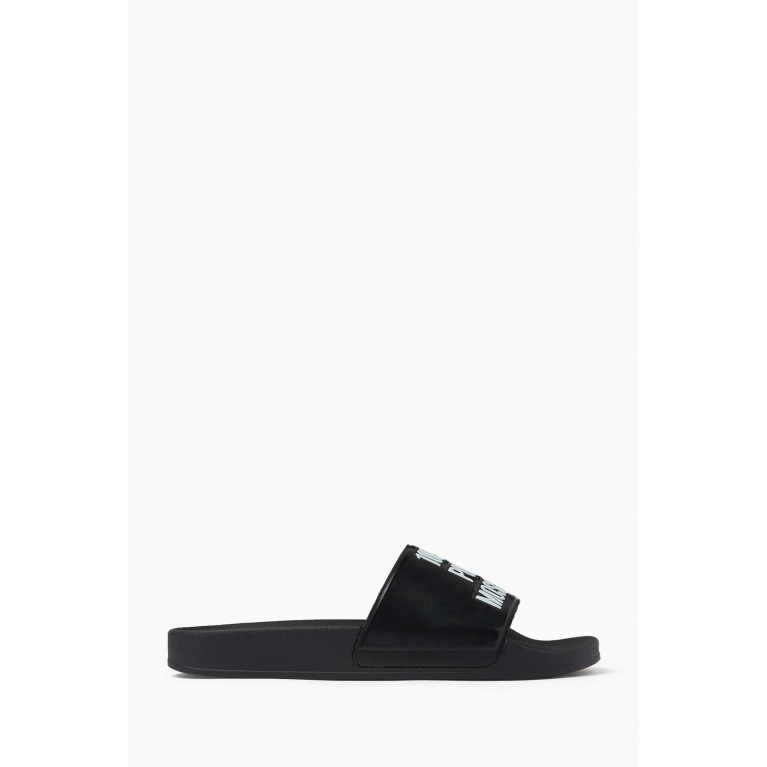 Moschino - Pool Slides in Rubber Black