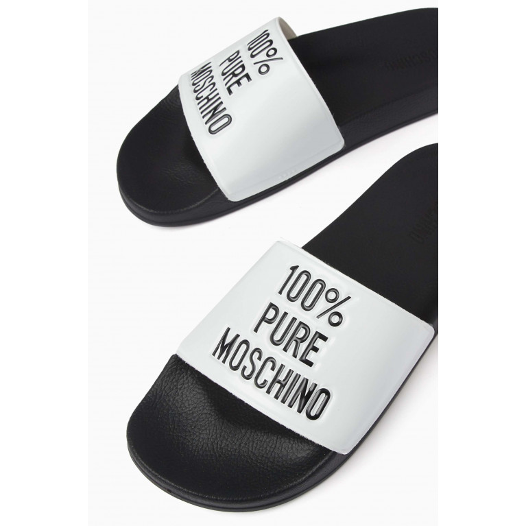 Moschino - Pool Slides in Rubber White