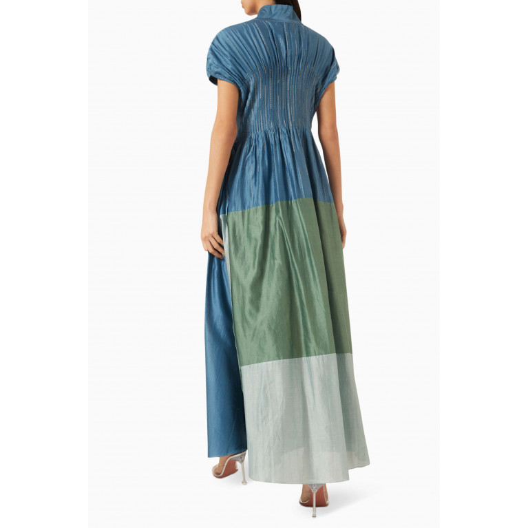 SWGT - Embroidered Maxi Dress in Silk